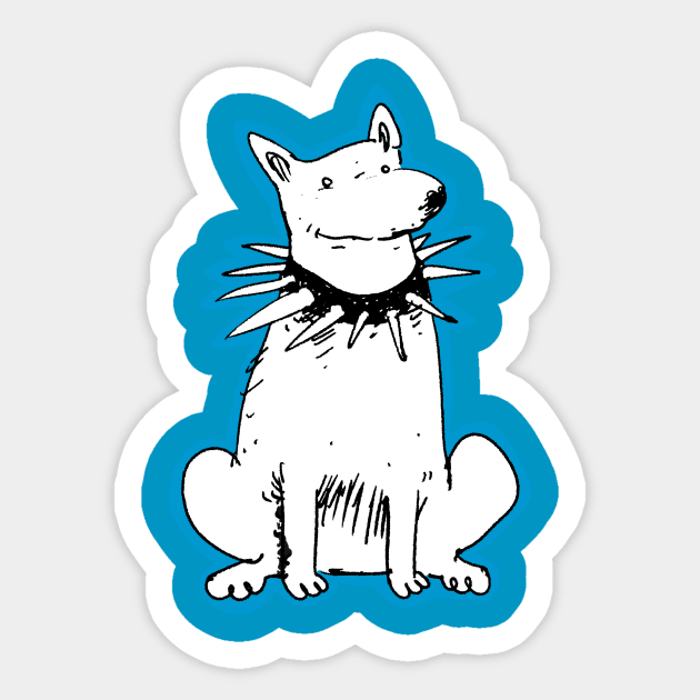 white watchdog cartoon style illustration Sticker by anticute